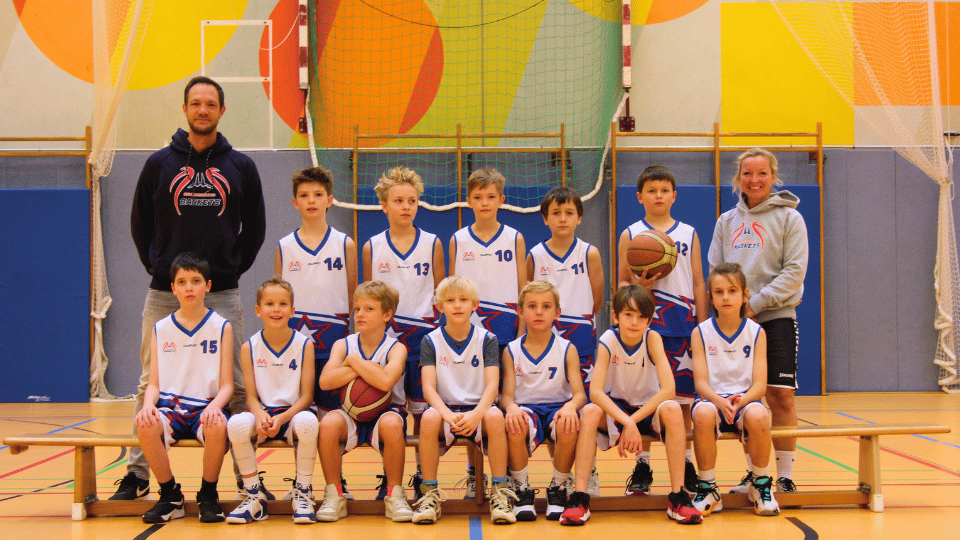 Mannschaftsfoto der U12-2 Basketballmannschaft der Regensburg Baskets in der Saison 25/26