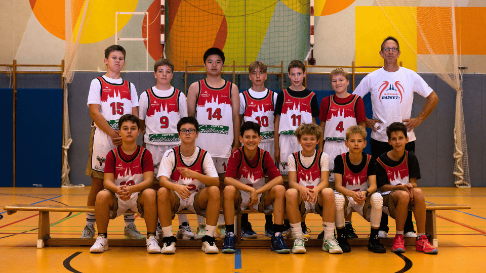 Mannschaftsfoto der U14-1 Basketballmannschaft der Regensburg Baskets in der Saison 25/26