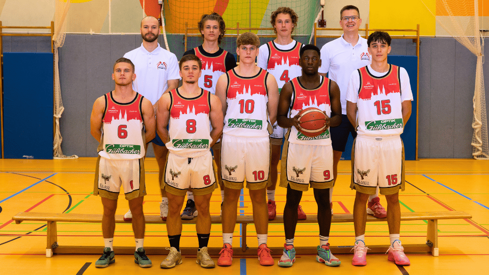 Mannschaftsfoto der U20 Basketballmannschaft der Regensburg Baskets in der Saison 25/26