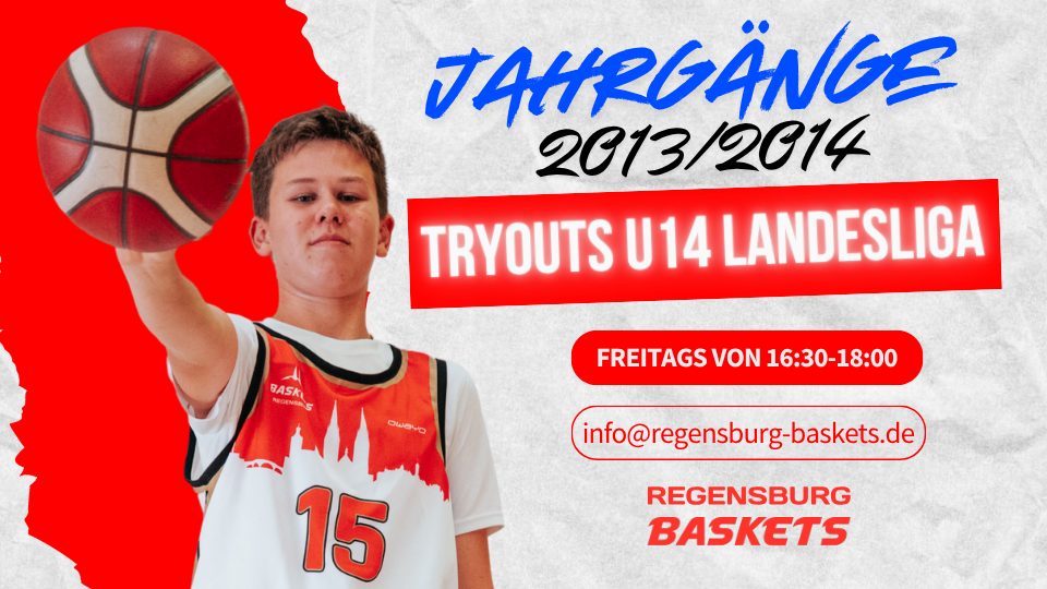 Website Banner zur Veranschaulichung eines Probetrainings im Basketball